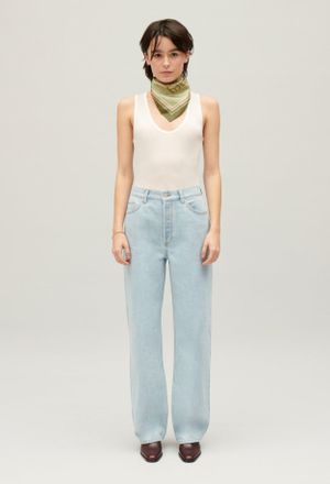 Claudie Pierlot Jean Claude droit bleu d&eacute;lav&eacute;