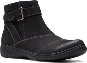 Clarks Carleigh Dalia Ankle Boot in Black Nubuck at Nordstrom Rack, Size 8