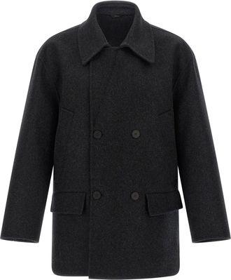 Fendi Felt Wool Coat Trench E Impermeabili Grigio-Uomo
