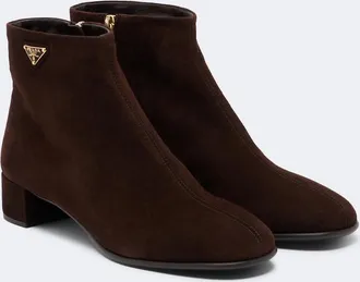 Prada Logo suede ankle boots