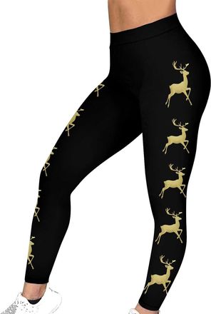 Generic Christmas Gym Leggings Women Funny Xmas Holiday Leggings High Waisted Workout Running Tights Stretchy Pants for Ladies Christmas Pattern Sport Yoga Pa