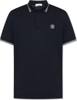 Stone Island Polo met logo - Heren - Polos - Blauw - 2XL - Katoen - Tops