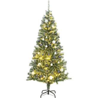 vidaXL Rbol De Navidad Artificial Con 300 Led Bolas Y Nieve 210 Cm Vidaxl