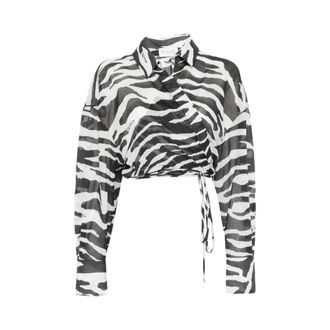 The Attico Blouses, female, Multicolor, Size: S Zebra-pattern Blouse