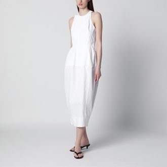 R&oacute;he White midi cotton dress