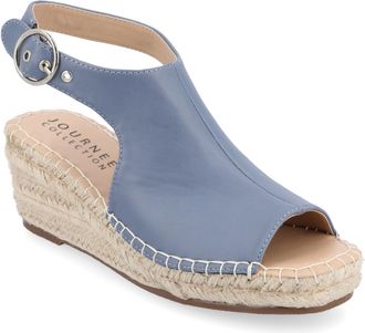Journee Collection Women & apos;s Crew Medium and Wide Width Espadrille Wedge Sandals