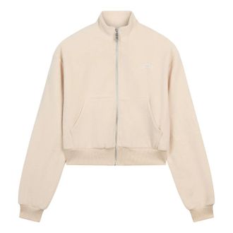 GCDS Zip-Up Lounge Jas - Dames - Vesten met rits - Beige - M - Katoen - Hoodies & sweatvesten