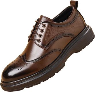 Generic Men Brogue Oxford Dress Shoes Genuine Leather Wingtip Design with Classic British Style Adding Trendy Elegant Look for Business Office Suit Wear or Fo