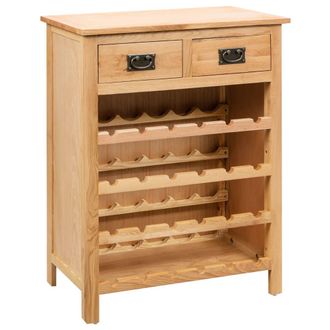 vidaXL Vidaxl - Mueble Botellero De Madera Maciza De Roble 72x32x90 Cm