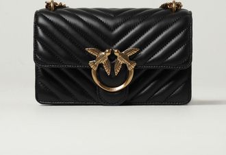 Pinko Mini Love Bag One in nappa matelass&eacute; con motivo chevron e logo Love Birds