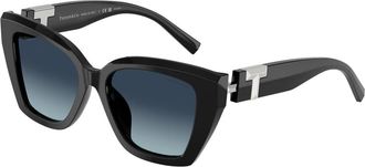 Tiffany & Co. Stijlvolle zonnebril in blauwe tint - Dames - Zonnebrillen - Zwart - 52 MM - Accessoires