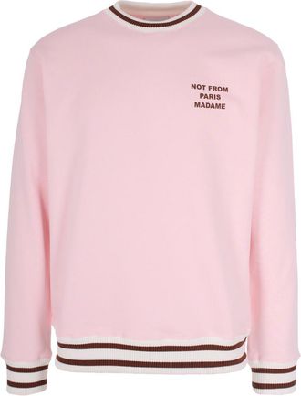Dr&ocirc;le de Monsieur Pink Slogan Crew Neck Sweatshirt