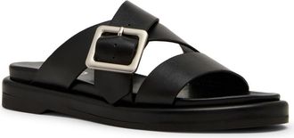 Blondo Logan Waterproof Slide Sandal in Black Leather at Nordstrom Rack, Size 9.5