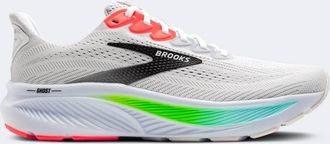 Brooks Mens Ghost 17 Running Shoes In White/pink Clay/gecko