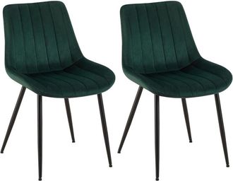 Clp Set di 2 sedie Rahden in velluto verde