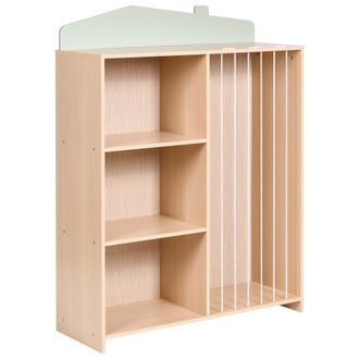 Beliani Estanter&iacute;a De 3 Niveles Con Almacenaje Habitaci&oacute;n Infantil De Mdf Patas De Madera De Pino Marr&oacute;n Claro Lackey