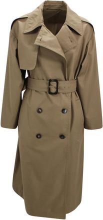 Max Mara Twill Trenchcoat - Dames - Trenchcoats - Groen - 2XS - Katoen - Jassen