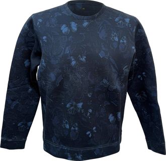 Valentino Pre-owned Womens Neoprene Butterfly Sweatshirt in Navy Blue Cotton - Size X-Small/Small