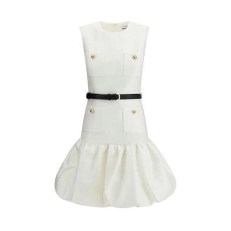Self Portrait Short Dresses, female, White, XS, Taffeta Balloon Skirt Short Dress