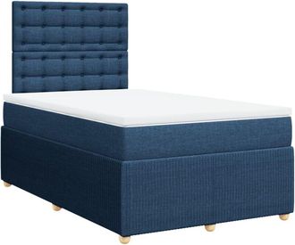 vidaXL Cama Box Spring Con Colch&oacute;n Tela Azul 120x200 Cm Vidaxl
