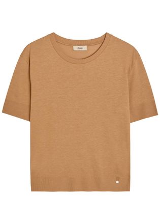 Herno Fine-knit T-shirt - Camel - 46 (UK14 / L)