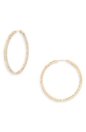 Nordstrom Rack Crystal Inside Out Hoop Earrings in Opal- Gold at Nordstrom Rack