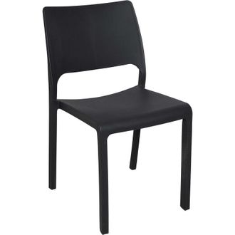 Dmora Dmora - Sedia impilabile monoblocco, Made in Italy, colore antracite, Misure 52,50 x 82 x 46,50 cm, con imballo rinforzato