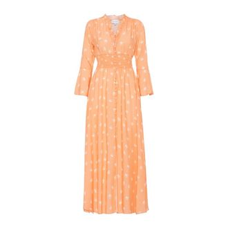 Americandreams Sally Lange Jurk - Dames - Maxi kleedjes - Oranje - L - Kleedjes