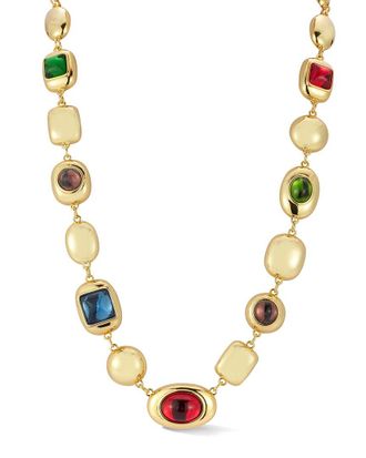 Chloe and Madison Chloe And Madison Plated Cz Gem Collar Necklace