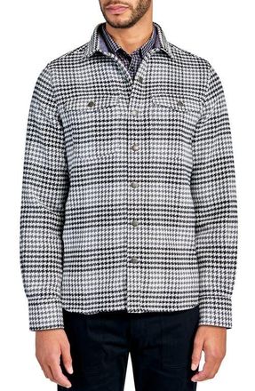Brooklyn Brigade Houndstooth Printed Shirt Jacket in Grey at Nordstrom, Size Medium