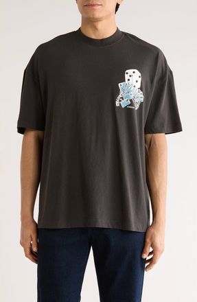 AllSaints Dealt Graphic T-Shirt in Washed Black at Nordstrom Rack, Size Medium