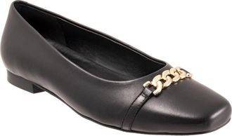 Trotters Harmony Flat in Black Leather at Nordstrom, Size 6.5
