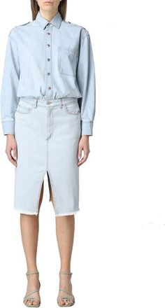 Stella McCartney Womens Blue Cotton Casual Dress
