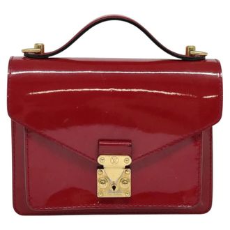 Louis Vuitton Monceau Vernis Burgundy Patent_Leather Bag (Pre-Owned)