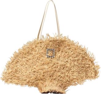 Roger Vivier Schoudertas met Versierde Gesp - Dames - Schoudertassen - Beige - ONE Size - Tassen