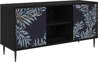 vidaXL Mueble De Tv Dokkum 102 X 33 X 51 Cm Roble Negro Vidaxl