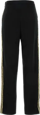 Bode Womens Weedy Crochet Trousers Black Polyester