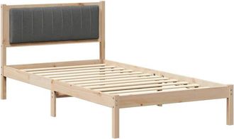 vidaXL Estructura De Cama Con Cabecera Tapizada Gris Oscuro Vidaxl