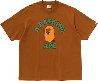 A Bathing Ape Hand Drawn College Relaxed Fit T-Shirt Beige 1L80-110-329-BGE