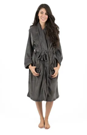 Leveret Womens Fleece Robe in Gray at Nordstrom, Size Small