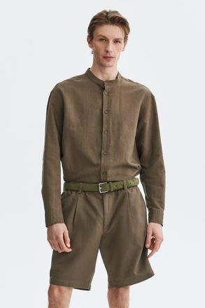 H&M Relaxed Fit Linen-blend Shorts in Brown at Nordstrom, Size X-Large