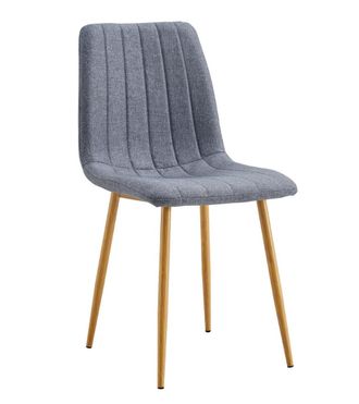 Home Heavenly Pack 4 sillas tapizadas color gris con patas tipo madera