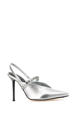 Alexander McQueen Womens Silver Leather Revel Pumps Silversilver Scarpe Con Tacco