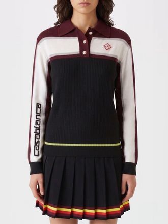 Casablanca Polo di lana bicolor con logo