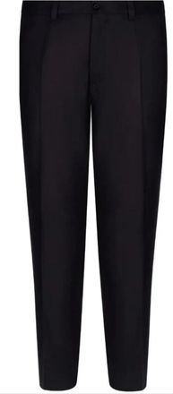 Dolce & Gabbana Marineblauwe broek met riemlussen - Heren - Slim Fit Broeken - Zwart - XL - Wol - Broeken