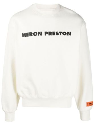 Heron Preston logo-print organic cotton sweatshirt - White