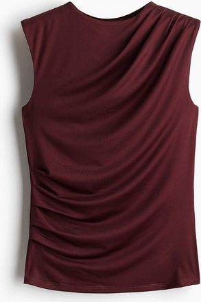 H&M Drapiertes Tanktop - Weinrot