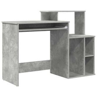Berkfield Home Desk with Storage Concrete Grey 120.5x44x88.5 cm Engineered Wood