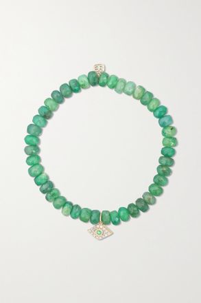 Sydney Evan Bracciale In Oro 14 Carati Con Pietre Evil Eye