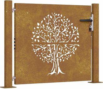 vidaXL Puerta De Jard&iacute;n Acero Corten Dise&ntilde;o &Aacute;rbol 105x80 Cm Vidaxl